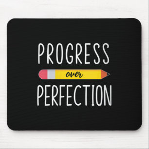 Womens Progress Over Perfection Motivational Back  Mouse Mat