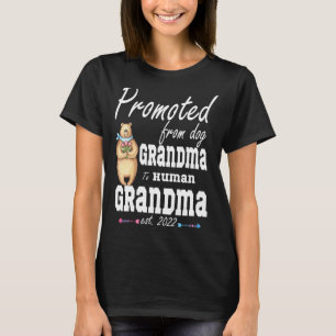 Womens Promoted From Dog Grandma To Human Grandma T-Shirt