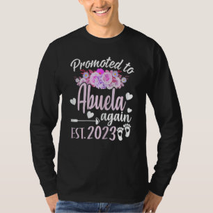Womens Promoted To Abuela Again 2023 Floral Mother T-Shirt