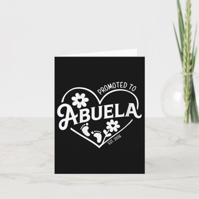 Womens Promoted To Abuela Est 2026 Baby Announceme Card (Front)