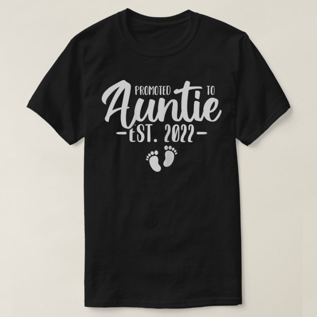 Womens Promoted to Auntie 2022 Pregnancy Reveal Ne T-Shirt (Design Front)