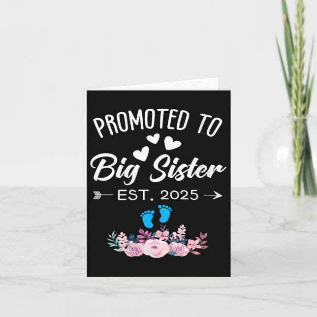 Womens Promoted To Big Sister 2025 It's A Boy - Ba Card (Front)