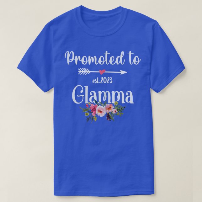 Womens Promoted to Glamma Est 2023 Women Floral Fi T-Shirt (Design Front)