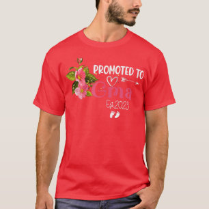 Womens Promoted to Gma Est 2023 Women Floral First T-Shirt