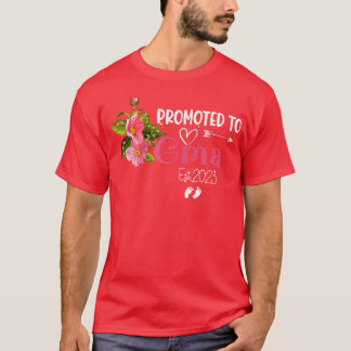 Womens Promoted to Gma Est 2023 Women Floral First T-Shirt