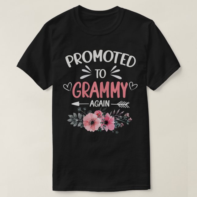 Womens Promoted to Grammy Again  Flower New Grammy T-Shirt (Design Front)