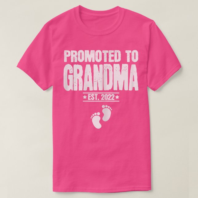 Womens Promoted to Grandma Est 2022 Pregnancy Anno T-Shirt (Design Front)