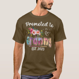 Womens Promoted to Granny Est 2023 Women Floral Fi T-Shirt