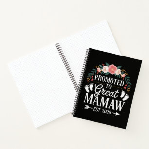 Womens Promoted to Great Mamaw Notebook