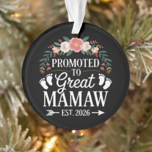 Womens Promoted to Great Mamaw Ornament