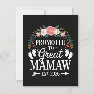Womens Promoted to Great Mamaw Thank You Card
