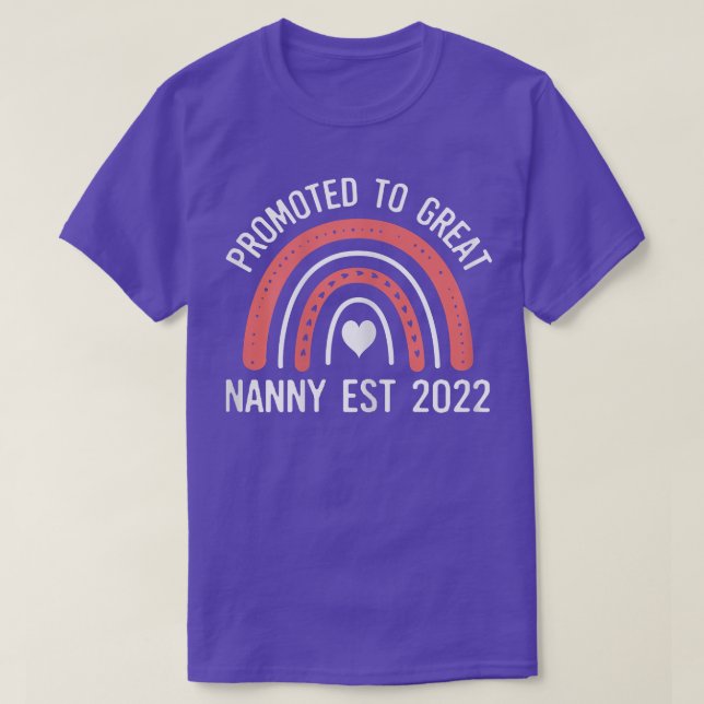 Womens Promoted To Great Nanny Est2022First Time S T-Shirt (Design Front)