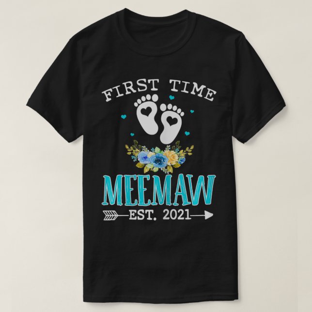 Womens Promoted To Meemaw Est 2020  First Time Mee T-Shirt (Design Front)