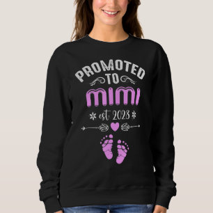 Womens Promoted To Mimi 2023 Mum Mother's Day Sweatshirt