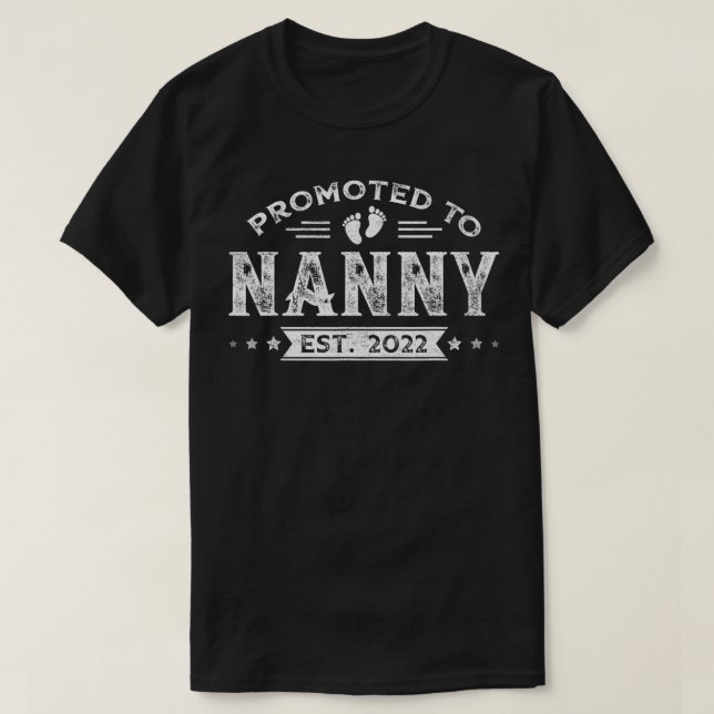 Womens Promoted To Nanny Est 2022 Funny New Nanny  T-Shirt (Design Front)