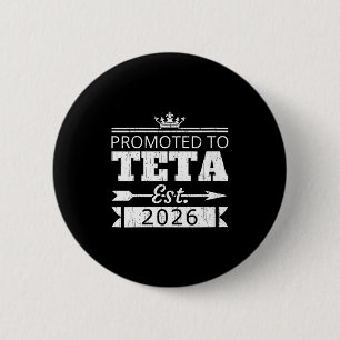 Women's promoted to teta est 2026 new aunt reveal 6 cm round badge