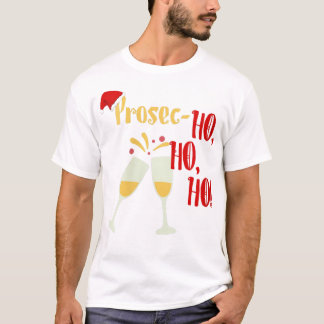 Womens Prosec Ho Ho Ho Funny Wine Lover Chri T-Shirt