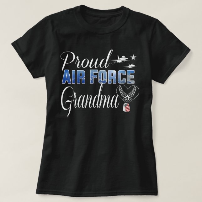 Womens Proud Air Force Grandma Heart Shirt US Air  (Design Front)