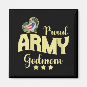 Womens Proud Army Godmom Camouflage Dog Tag Family Magnet