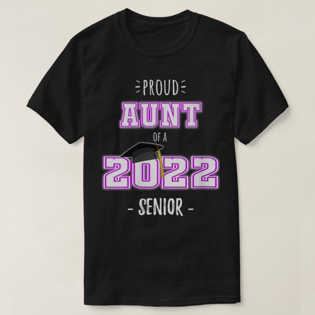 Womens Proud Aunt of a 2022 Senior   Senior 2022 A T-Shirt (Design Front)