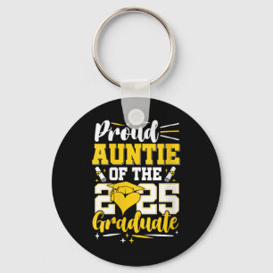 Womens Proud Auntie Of 2025 Graduate Awesome Famil Key Ring