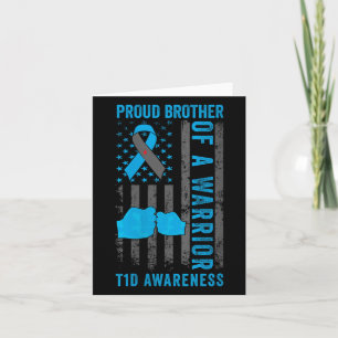 Womens Proud Brother Of A T1d Warrior Type 1 Diabe Card