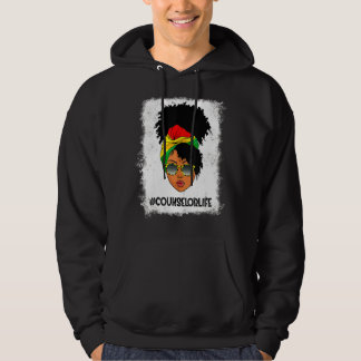 Womens Proud Counsellor Afro Messy Bun Black Histo Hoodie