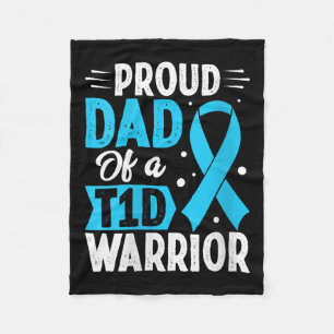 Womens Proud Dad T1d Warrior V-neck Fleece Blanket