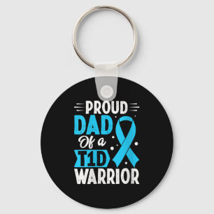 Womens Proud Dad T1d Warrior V-neck Key Ring