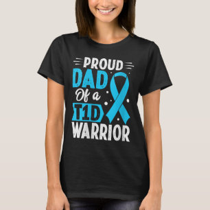 Womens Proud Dad T1d Warrior V-neck T-Shirt