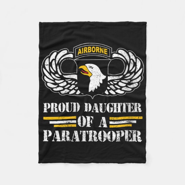 Womens Proud Daughter Of 101st Airborne Division U Fleece Blanket (Front)