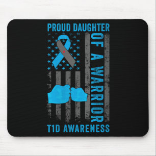 Womens Proud Daughter Of A T1d Warrior Type 1 Diab Mouse Mat