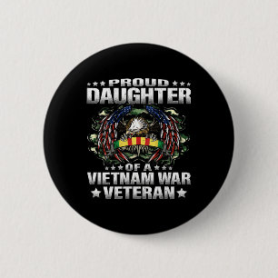 Womens Proud Daughter Of A Vietnam War Veteran Mil 6 Cm Round Badge