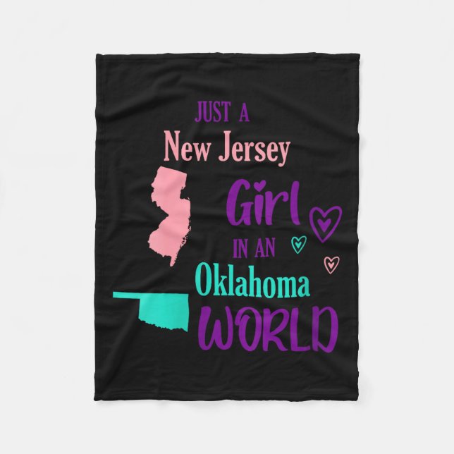 Womens Proud Girl Just A New Jersey Girl In An Okl Fleece Blanket (Front)