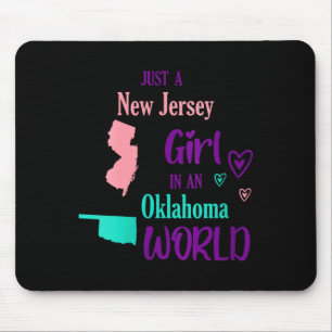 Womens Proud Girl Just A New Jersey Girl In An Okl Mouse Mat