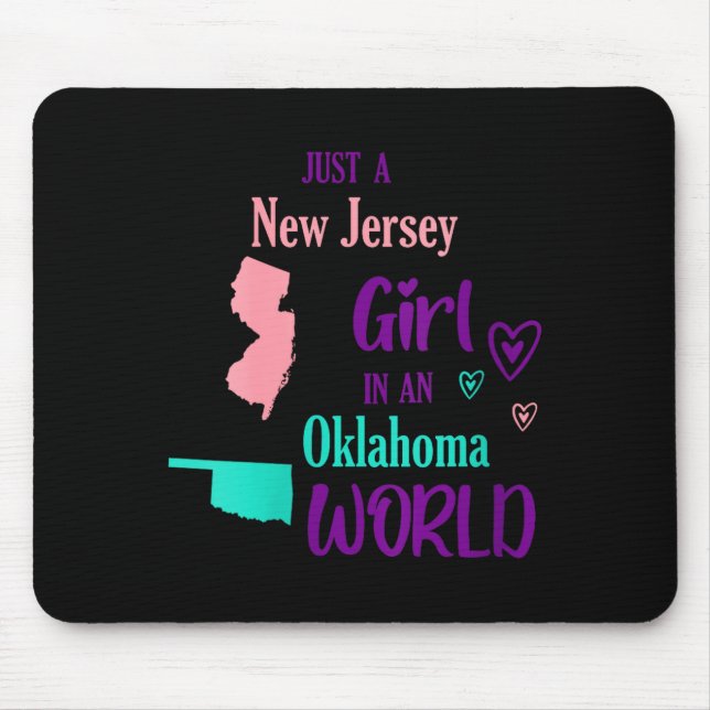 Womens Proud Girl Just A New Jersey Girl In An Okl Mouse Mat (Front)