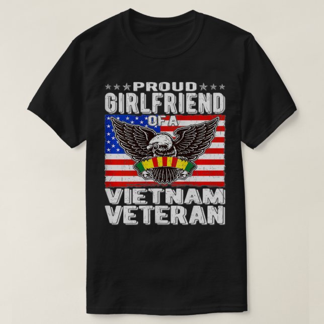 Womens Proud Girlfriend Of A Vietnam Veteran Pride T-Shirt (Design Front)