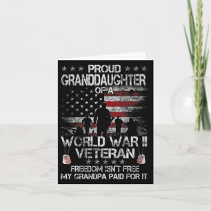 Womens Proud Granddaughter Of A Wwii Veteran Us Fl Card