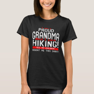 Womens Proud Grandma Loves Hiking Walking Sticks M T-Shirt