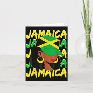 Womens Proud Jamaican Afro Black Woman Jamaica Fla Card