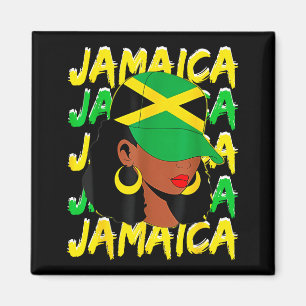 Womens Proud Jamaican Afro Black Woman Jamaica Fla Magnet