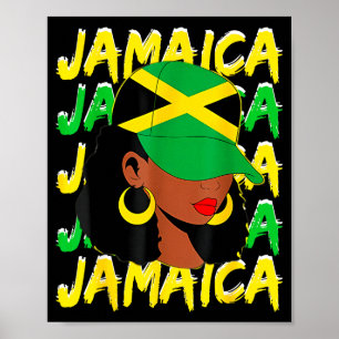 Womens Proud Jamaican Afro Black Woman Jamaica Fla Poster