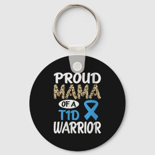 Womens Proud Mama Of A T1d Warrior V-neck Key Ring