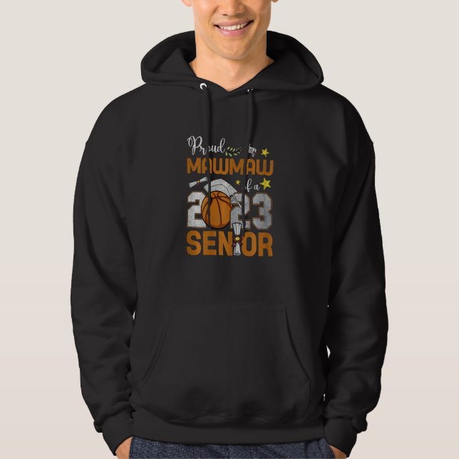 Womens Proud Mawmaw Of A 2023 Senior Basketball Gr Hoodie (Front)