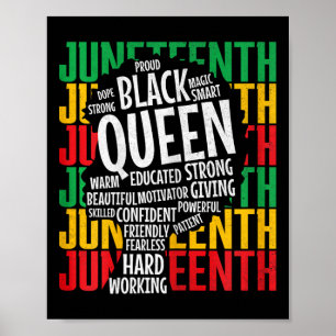 Womens Proud Melanin Mum Juneteenth Black Queen Af Poster