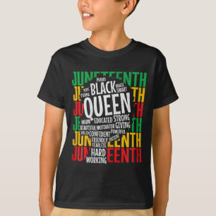 Womens Proud Melanin Mum Juneteenth Black Queen Af T-Shirt