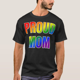 Womens Proud Mom Rainbow LGBTQ Pride T-Shirt