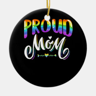 Womens Proud Mum LGBT Gay Pride Lesbian Rainbow Ceramic Tree Decoration
