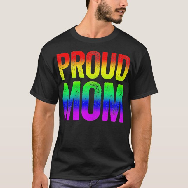Womens Proud Mum  LGBT Pride Gift  T-Shirt (Front)