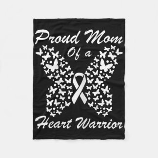 Womens Proud Mum Of A Heart Warrior Heart Disease Fleece Blanket